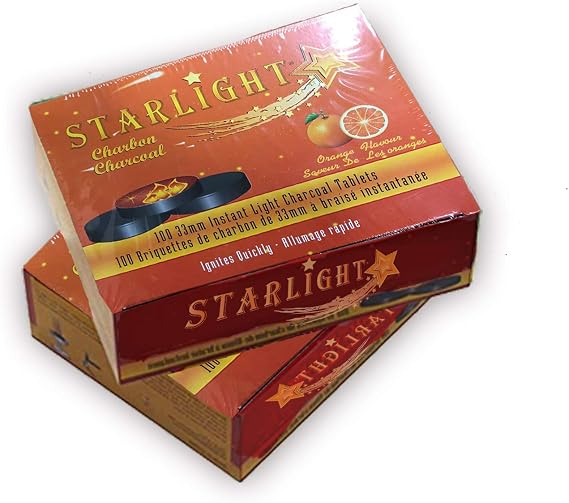Starlight Charcoal 33MM Instant Light Charcoal Tablets (Orange)