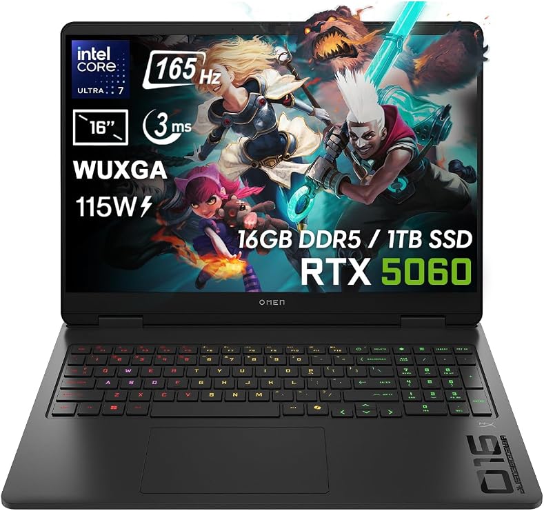 HP OMEN 16 Core Ultra 7-255H 16GB DDR5 1TB SSD RTX5060 8GB 16 inç Oyun Laptopu Siyah