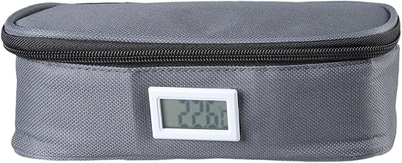 Travel Friendly Insulins Cooling Bag,Waterproofed Cooling Bag,Diabetic Supplies Organizer Bag with 2 Ice Packs, Temperature Display Medicals Coolers for Medication