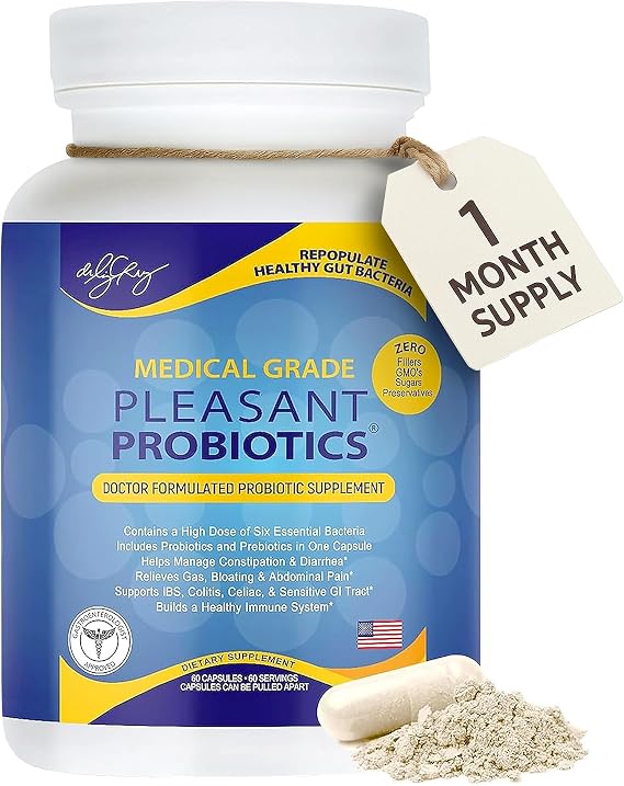 Dr. Liz Cruz Pleasant PROBIOTICS for Women, Men, and Children Dietary Supplements with Proprietary Probiotic & Prebiotic Blend, Probiotic Nutritional Supplements, Non-GMO, 60 Veggie Capsules