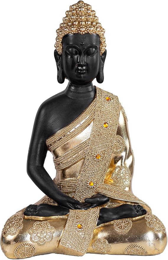 Buddha Statue, Golden, 11.2-Inch