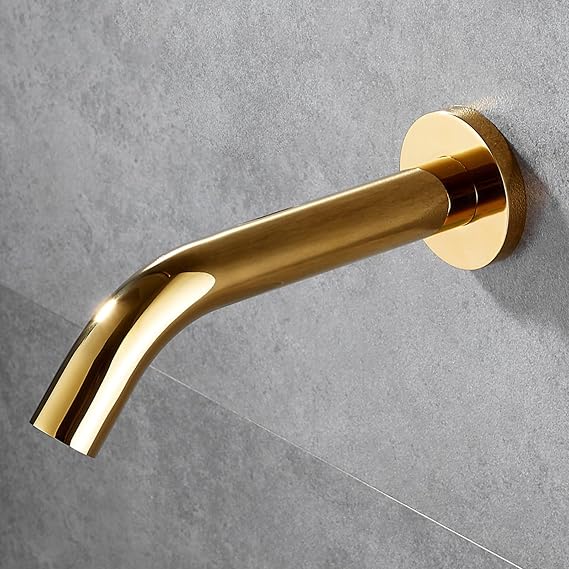 Smart Touchless Faucet, Wall Mounted Gold Automatic Sensor Tap, Convenient Touch Free Operation Bathroom Kitchen Faucet(Cold+Hot 1)