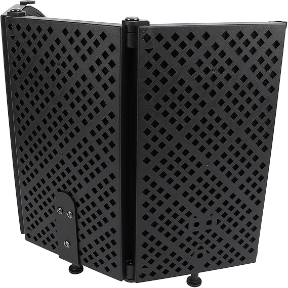 Microphone Isolation Shield, 3 Panel Noise Reduction Shield with Pop Filter and Tripod Stand, Ideal for Recording Studio Home Office Computer Condenser Mic