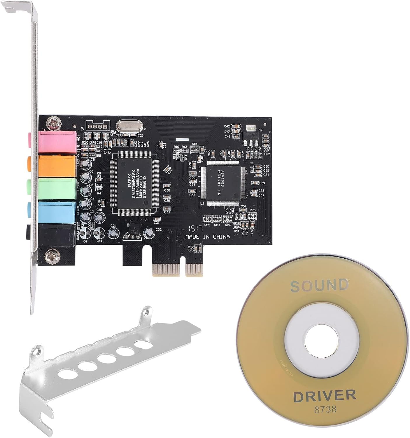 PCIe Sound Card 5.1, High Sound Performance PC Sound Card PCI Express Surround Card 3D Stereo Audio with 8738 Chip