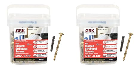 GRK 12221 5/16x3-1/8 Star Drive Washer Head Climatek Coated Steel RSS Rugged Structural Screws, 200/Box