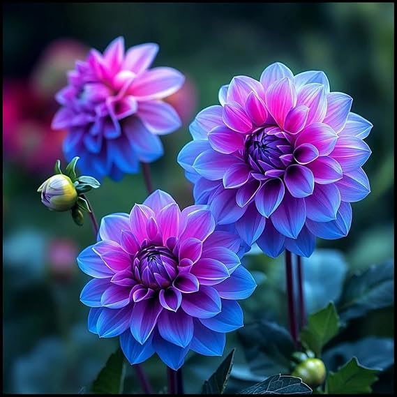 Dahlia Bulbs.Strong Plants That Grow Well Mix Golden Jade Carving Feels Beautiful//CXXFGFT.-2 Bulbs-E