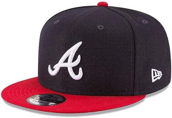 New Era 9Fifty MLB Atlanta Braves Basic Navy/Red Snapback Hat 11591082 One Size