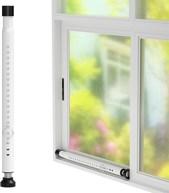 Sliding Door Security Bar,16 to 51 Inch Inside Sliding Patio Door Window Security Bar Stopper, Adjustable Window Locks Security Bars for Home Apartment Security, Sliding Glass Door Lock Hardware