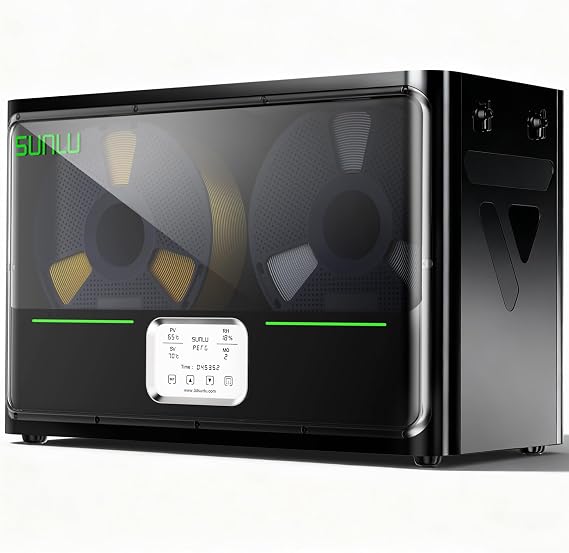 SUNLU Official Filament Dryer S4, 4 Spools Capacity, Efficient Heating to 70C, 350W PTC Heater 3D Filament Dehydrator, Compatible with Nylon TPU PLA PETG ABS Filament 1.75/2.85/3.0mm, Black