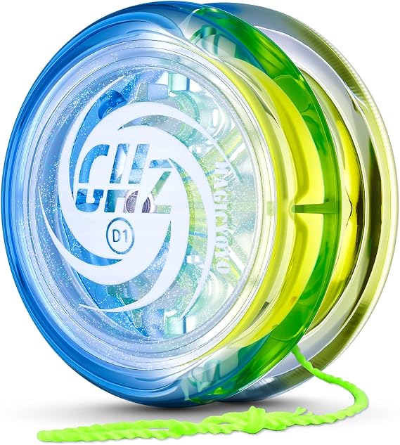 MAGICYOYO D1 GHZ Responsive Looping Yoyo for Kids & Beginners | Durable Plastic Body, 2A Trick Yo-yo, Easy Return System,Includes 6 Extra Strings,Gradient Blue Yellow