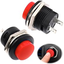 2 Pcs Red Momentary Push Button Switch, Push Button Switch for Screen Wash and Horn, 6A 125V Screen Wash Horn Kit for Kit & Classic Cars
