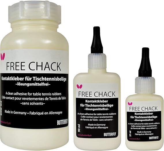 Butterfly Free Chack Table Tennis Racket Glue - Perfect for Assembling Table Tennis Ping Pong Paddle -  with Sponges and Application Clip