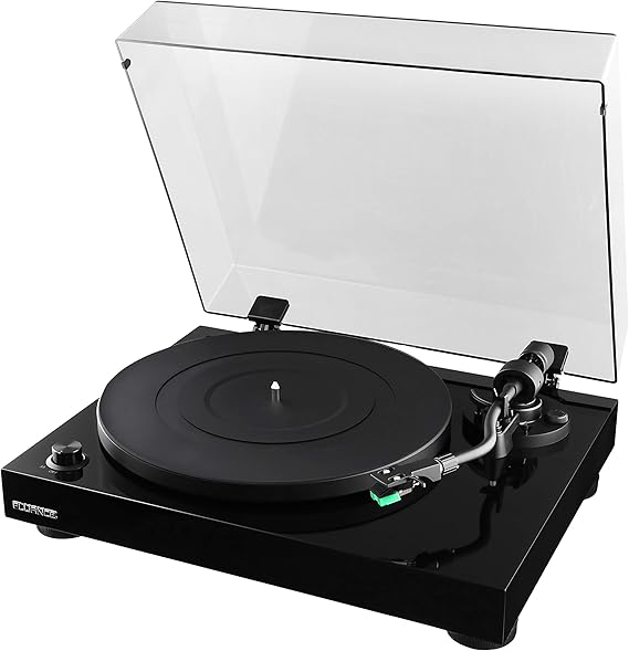 Fluance RT81 Turntable with AT95E Cartridge, Belt Drive, Built-in Preamp, Adjustable Counterweight - Piano Black