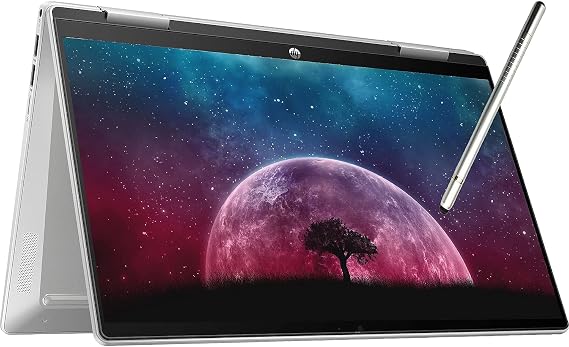 2022 HP Pavilion x360 2-in-1 14in Touchscreen Laptop, 12th Gen Intel 10-Core i5-1235U, Iris Xe Graphics, 8GB DDR4 RAM, 512GB PCIE SSD, Fingerprint, Backlit KB, Stylus Pen, Win 11 Home, Silver