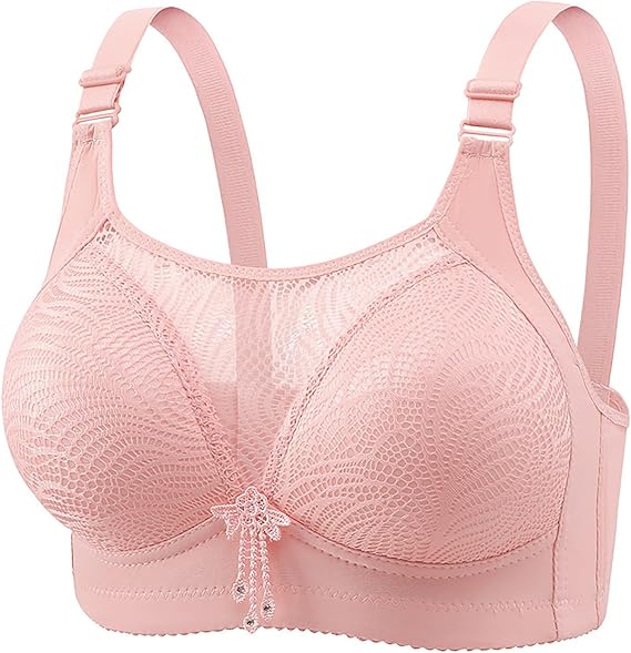 The New Large Size Non Non Ring Comfortable Breathable Gathering Bra Underwear Side Full Coverage Padded