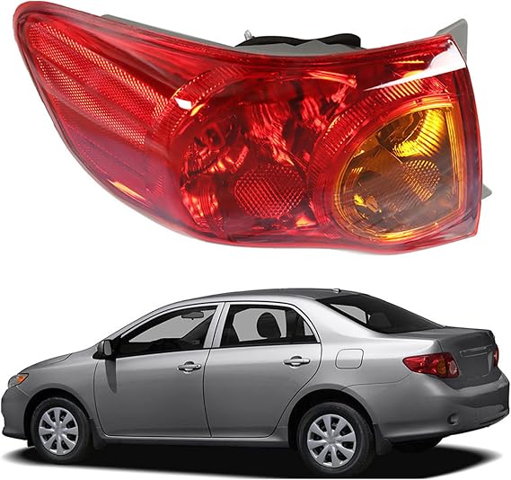 WFLNHB Tail Light Replacement for Toyota Corolla 2009-2010 TO2800175 | Replacement for 8156002460, Left Side, Outer, Rear Lamp Assembly, Driver Side