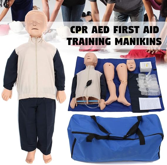 Teaching Tools,Child CPR Cardiopulmonary Resuscitation Simulator, Full Body CPR Training Dummy, Medical Artificial Respiration First Aid Training Model