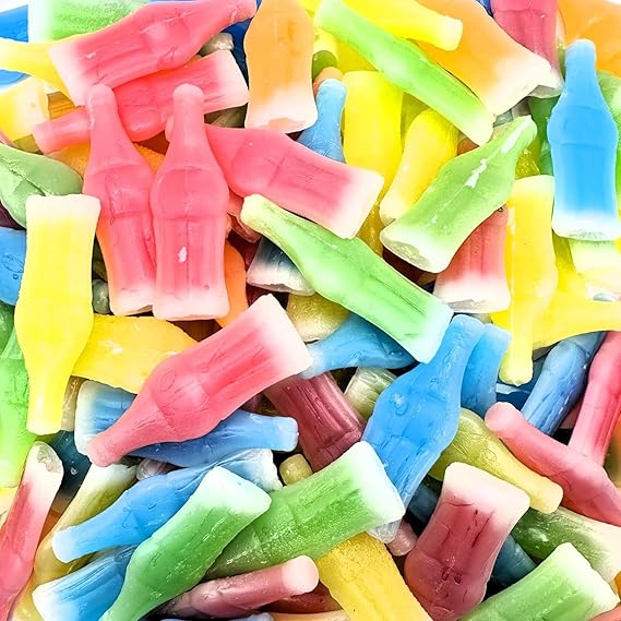 Nik L Nips Vintage Wax Bottle Candy Drinks Filled with Cherry, Orange, Lemon, Blue Raspberry, and Green Apple, Nostalgic Wax Bottles Bulk Candy Popular Trending Candy on TikTok - by Candyland's assortments 1 lb
