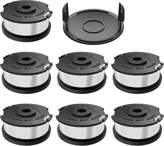 HEINPRO Trimmer Line Replacement Spool | 7 Spools + 1 Cap | 0.065-Inch Diameter | Compatible with HP-2030TT, HP-2030TT2, HP-2030TTM