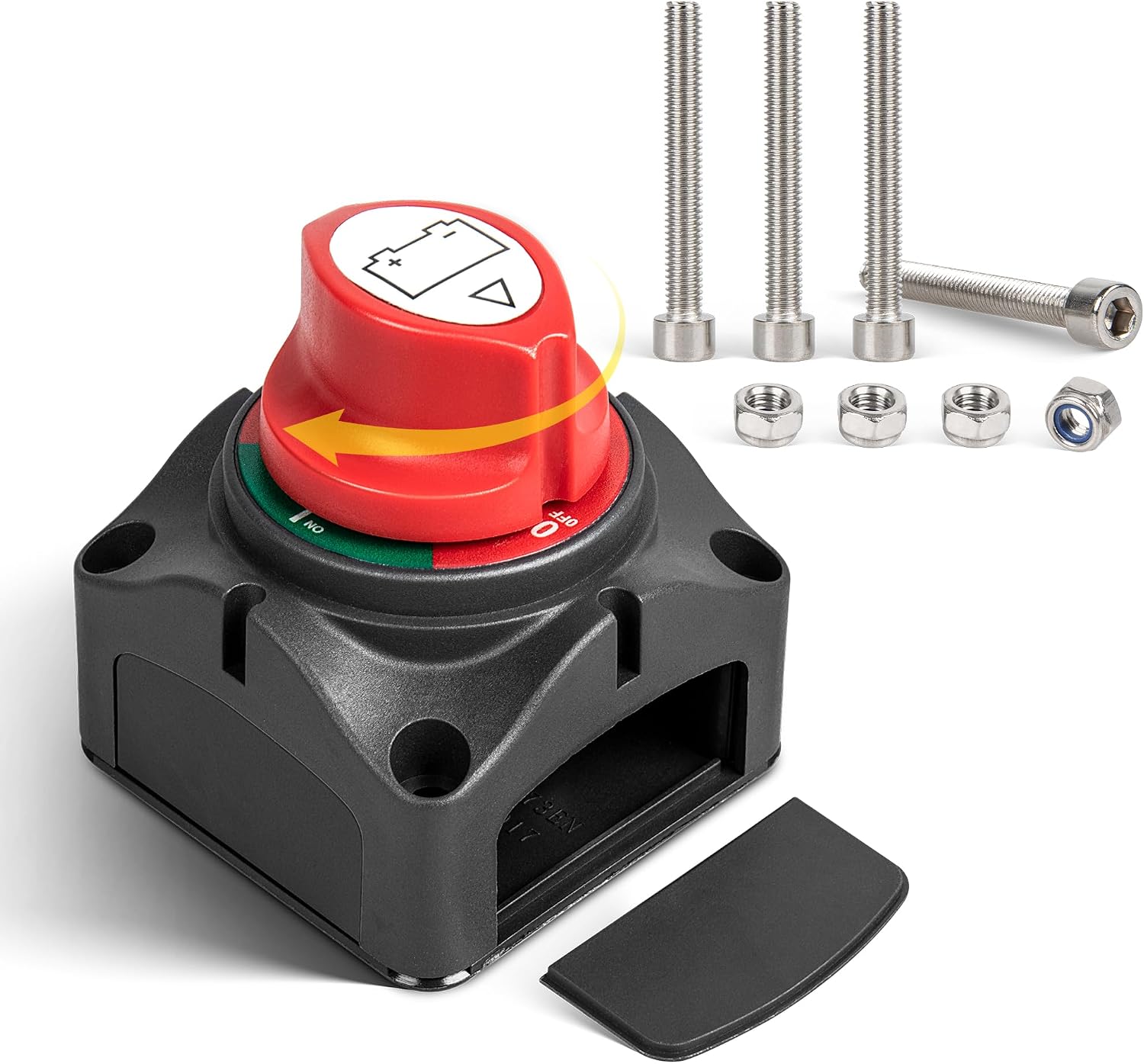 RED WOLF On-Off Battery Switch DC 12V-48V 275A, Heavy Duty Marine Power Cut Master Disconnect Isolator, Ignition Protected for Automotive RV Marine Kill