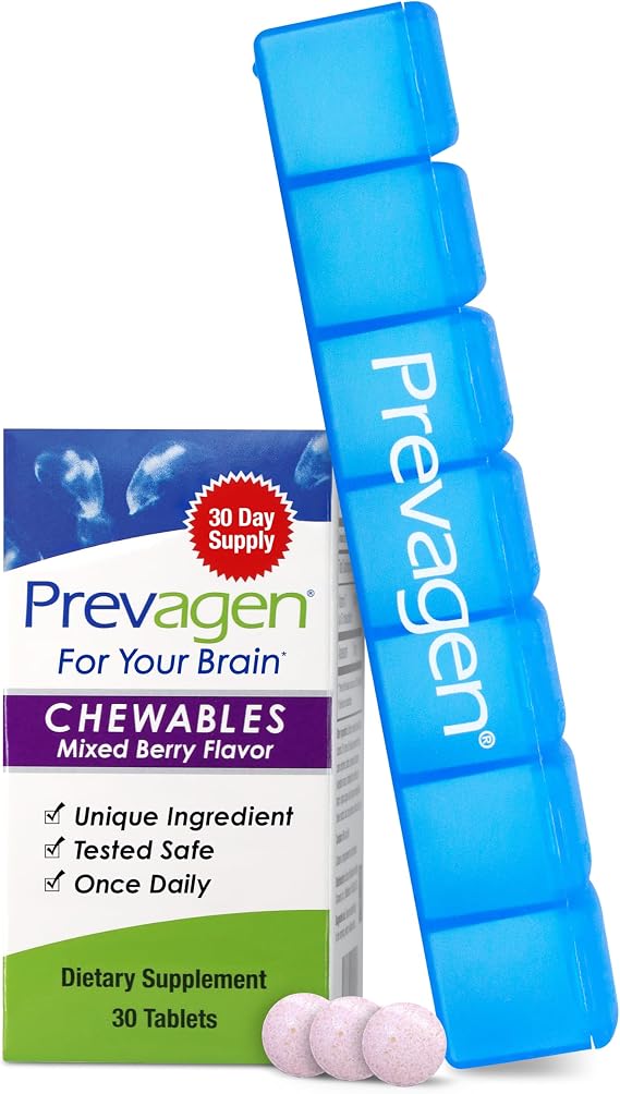 Prevagen Regular Strength Mixed Berry Chewables, 7-Day Pill Minder, 1-Pack