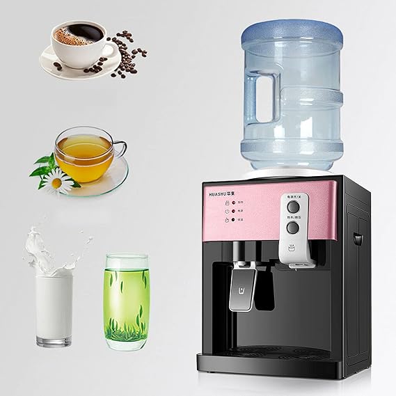 Top Loading Countertop Water Dispenser for 5 Gallons Hot and Cold Water Cooler Dispenser, Small Electric Tabletop Drinking Machine, Mini Desktop Water Cooler Dispenser with Hot/Cold/Warm Water,
