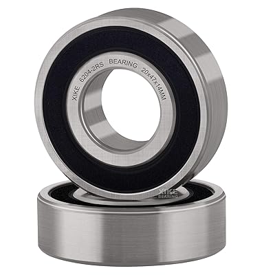 XiKe 2 Pack 6204-2RS Double Sealed Deep Groove Ball Bearings, 20x47x14mm, Pre-Lubricated for High RPM, Chrome Steel P6, ABEC 3
