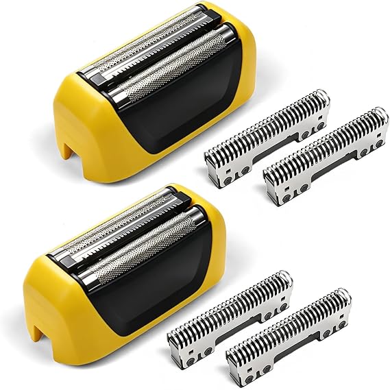 Replacement Shaver Head Foil and Cutters Compatible with Wahl Lifeproof 7061 Series, 7045-100 Spare Parts, 3-Cut System Shaving Foil for Yellow Lifeproof Shaver, Waterproof (Yellow 2-Pack)