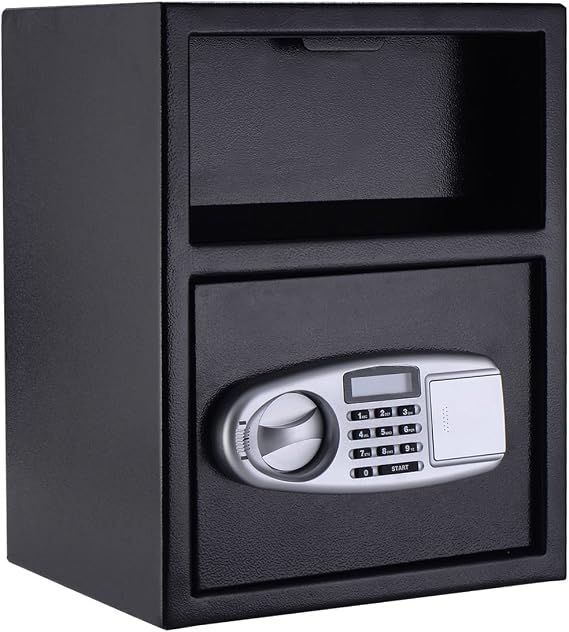 Giantex Digital Safe Box Depository Drop Deposit Front Load Cash Vault Lock Home Jewelry Black