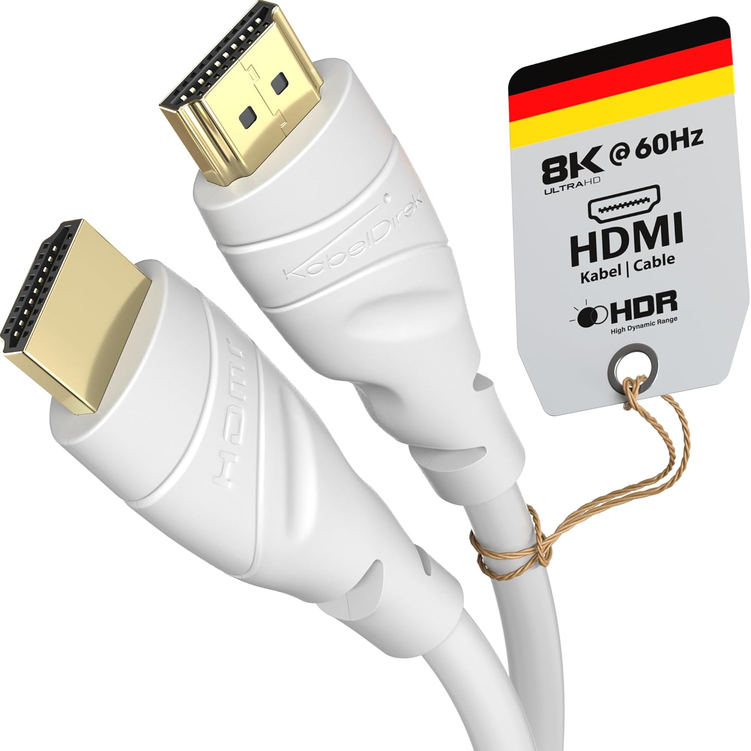 KabelDirekt – 8K  4K HDMI Cable – 1.5ft & More HDMI Cables 0.5ft–75ft – German-Engineered HDMI Cord – Supports 10K8K@60Hz4K@120Hz – HDMI Cable for HDTV, PC, PS5, Xbox, Switch, White