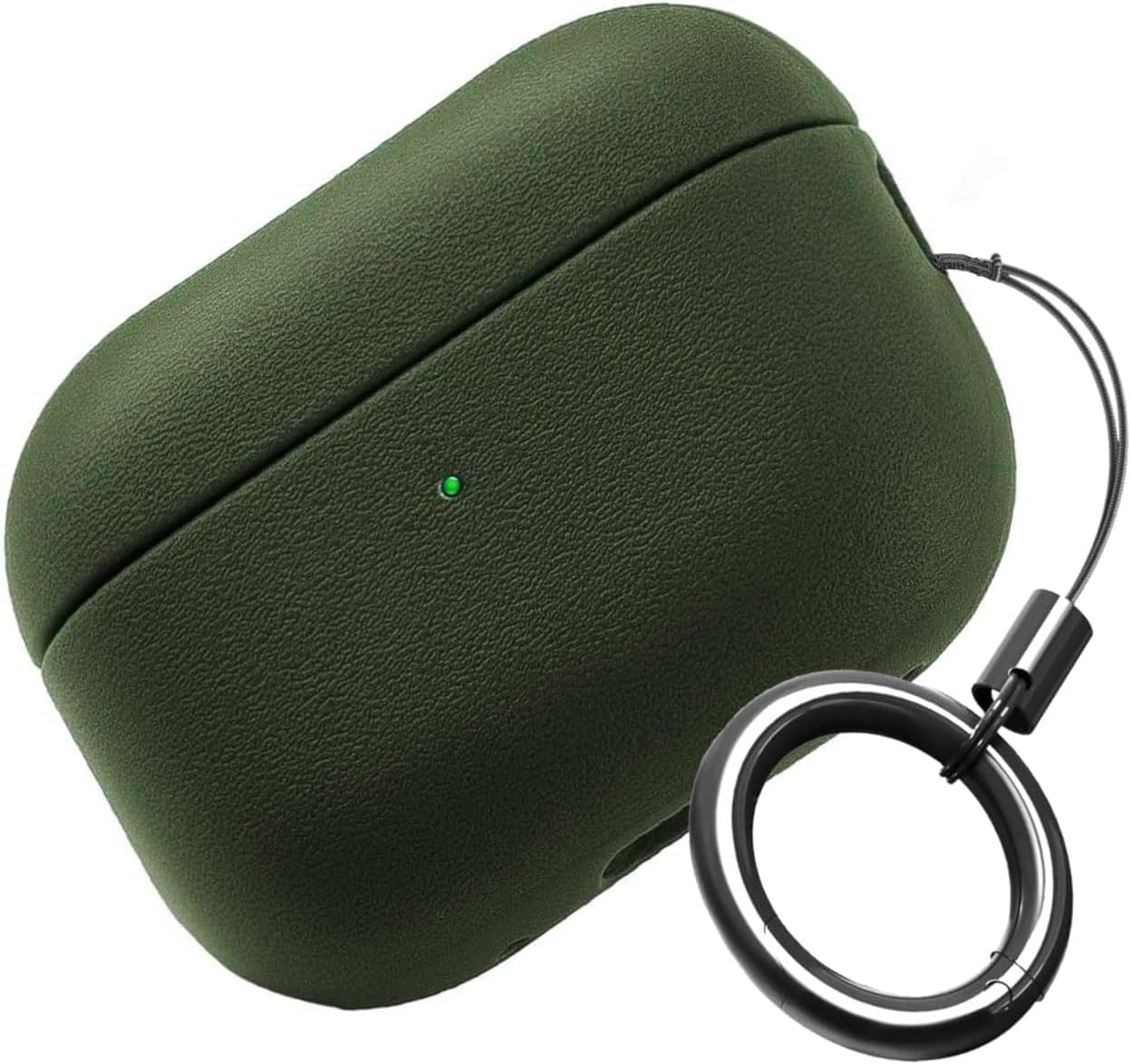 Minesk Airpods 4. Generation Compatible Leather Skin Series Medium Hard Silicone Case Haki, Airpods 4 with Fingerprint-Free Exterior and Excellent Protection