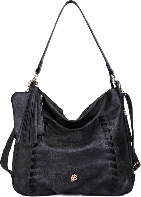 Julia Buxton Whip Stitch Vegan Leather Hobo Bag