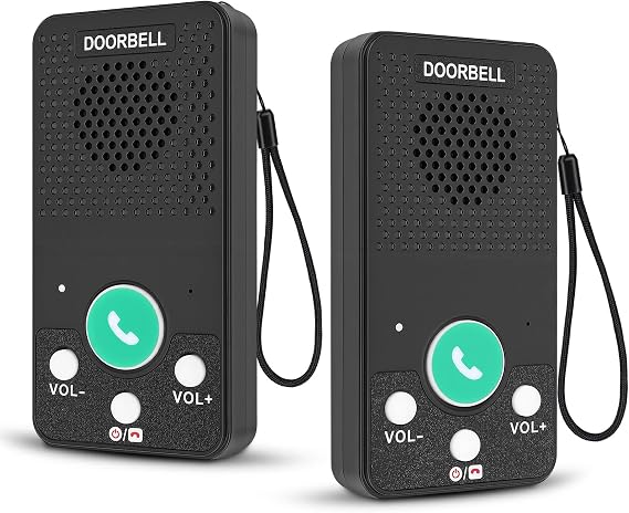 2 Pack Intercoms Wireless System for Home, Full Duplex Room to Room Communication Wireless Intercom for House, Garden, Garage, Upstairs, Business, Offices, 8 Volume Levels 4 Ringtones 1000 Feet Range