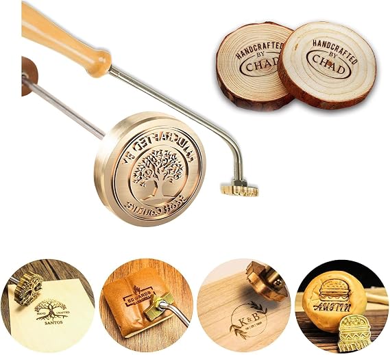 Custom Branding Iron for Wood, Personalised Metal Branding Iron Logo, Durable Customised Logo Irons for Wood Burning Stamp Leather Meat, Wood Working Handcrafted by Design