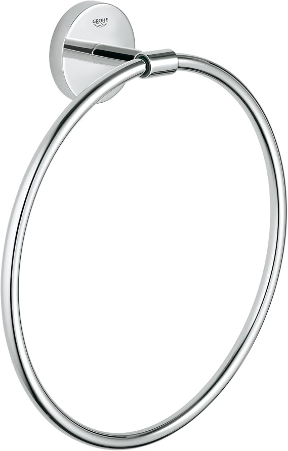 GROHE 40460001 BauCosmopolitan Towel Ring, Starlight Chrome