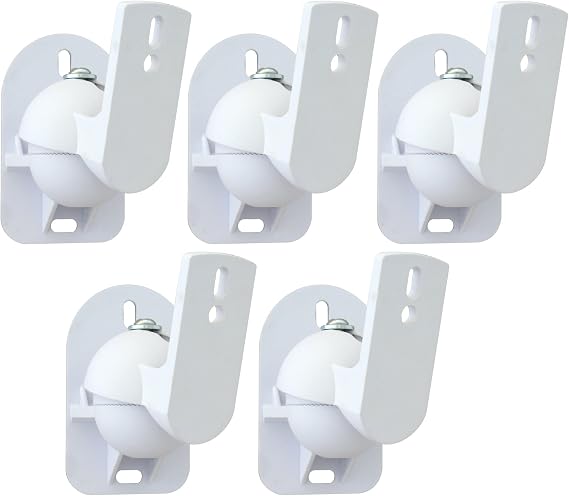 BWC White Universal Speaker Wall Brackets Mounts 5 pcs
