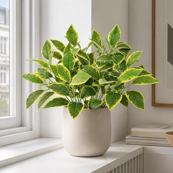 Artificial Plants Indoor Small Artificial Plants Faux Greenery Stems for Home Garden Office Floral Arrangements Table Centerpieces Indoor Outdoor Decor 2805