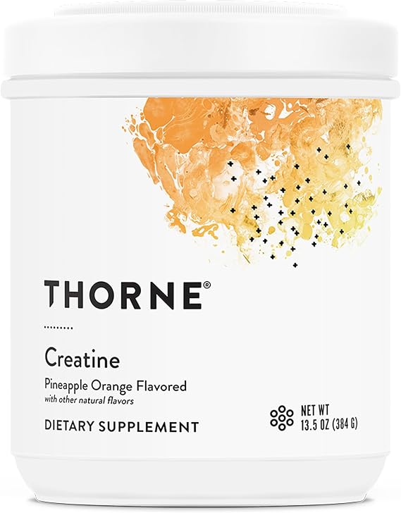 THORNE Creatine, Micronized Creatine Monohydrate Powder, 60 Servings | Supports Lean Muscle Mass, Endurance & Cognitive Function*, Pineapple Orange, 5 g per Serving, NSF Certified for Sport