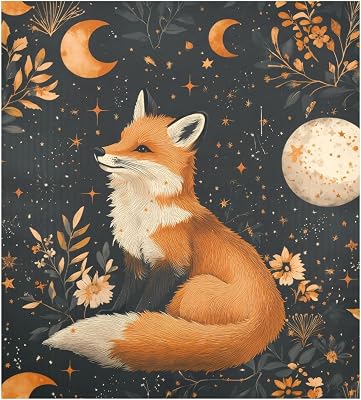 Msyxl Magical Fox Dishwasher Magnet Cover, 23x26 Inch Decorative Front Dishwasher Cover Sticker, Home Decoration for Kitchen Appliances