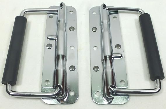 ZXPC (2) Two Chrome Surface Spring Mounted Handles for ATA Cases.
