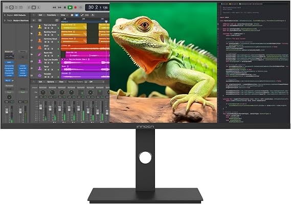 INNOCN 34" Ultrawide WQHD 3440 x 1440p 144hz PC Gaming Monitor Adaptive-Sync G-SYNC Compatible, USB C, HDMI 2.0, DP 1.4, USB Hub, PIP/PBP, Built-in Speaker, Height Adjustable, Eye Care