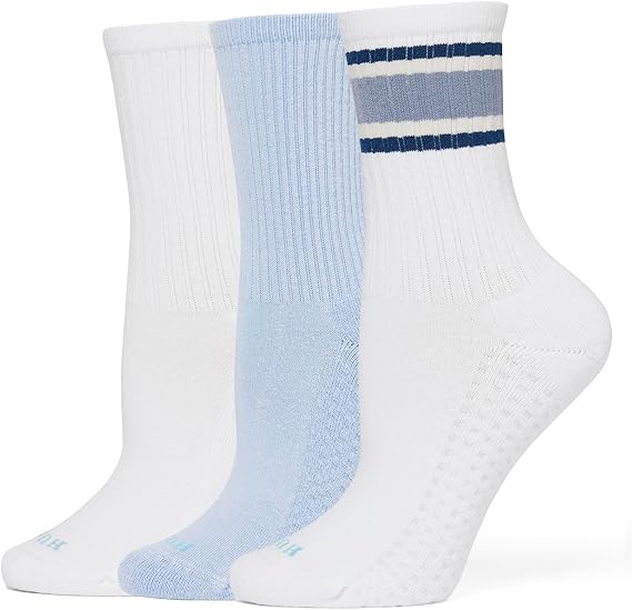 HUE Women's Air Cushion Crew Sock 3 Pair Pack