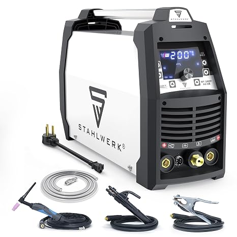 S STAHLWERK TIG Welder 200A AC DC Pulse Aluminum Full Digital Control 110V/220V Dual Voltage Welding Machine