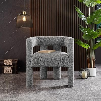 Gexpusm Living Room Chairs, Fabric Accent Modern Chair with Armrests Suit for Bedroom, Kitchen and Office, 24.80  19.29  27.16 in Grey