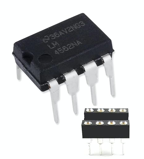 LM4562NA/NOPB LM4562NA LM4562 Dual High-Performance Audio Operational Amplifier Ultra Low Distortion IC DIP-8 Breadboard-Friendly & Machined Round Industrial Sockets (Pack of 2)
