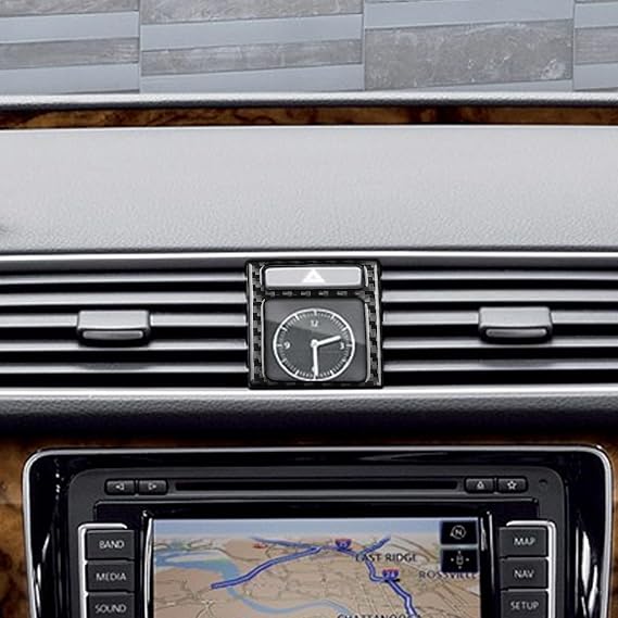Real Premium Carbon Fiber Compatible with Volkswagen Passat Nms B7 2012-2019 Accessories Car Clock Sticker Cover Sticker Decal Interior Trim