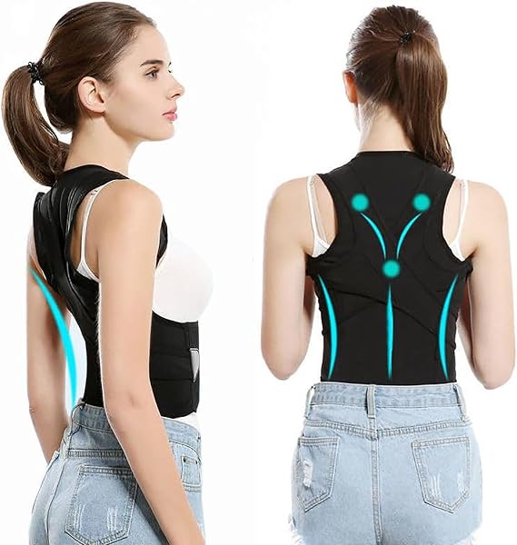 Adjustable Back Posture Corrector Full Back Support Correction Belt Therapy Corset Adult Clavicle Spine Back Shoulder Lumbar Brace Reshape Your Body (Black 2XL)
