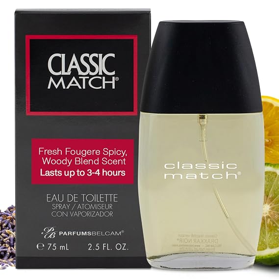 PB ParfumsBelcam CM Noir Eau De Toilette Spray for Men Fresh Fougere Cologne, Bergamot, Basil, Patchouli, Long-Lasting Scent, Masculine Fragrance 2.5 Fl Oz