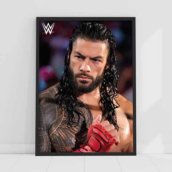 Themed WWE Print - Roman Reigns in Ring Poster Wrestling Wall Art (A4-21cm x 29.7cm)