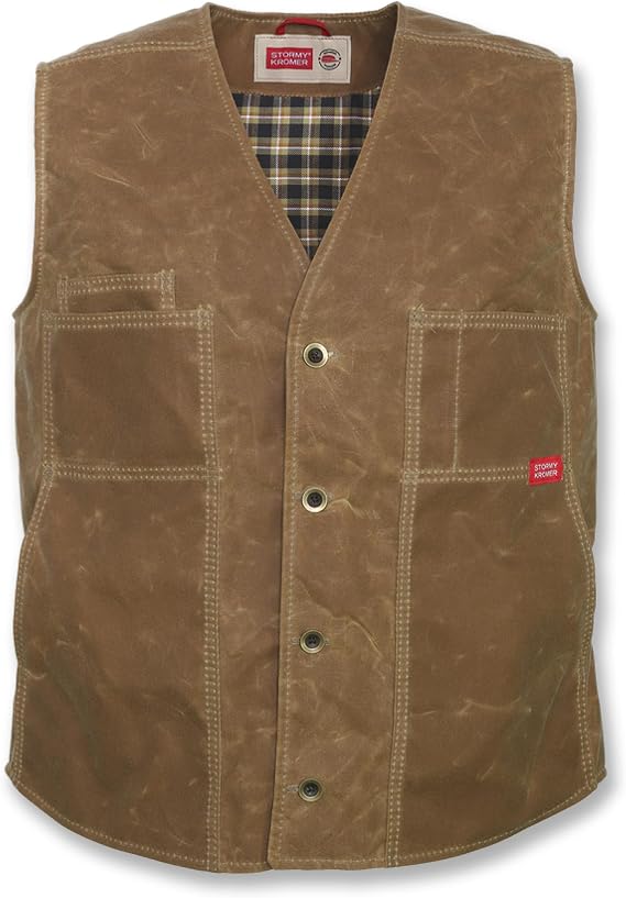Stormy Kromer Waxed Button Vest with Flannel Lining